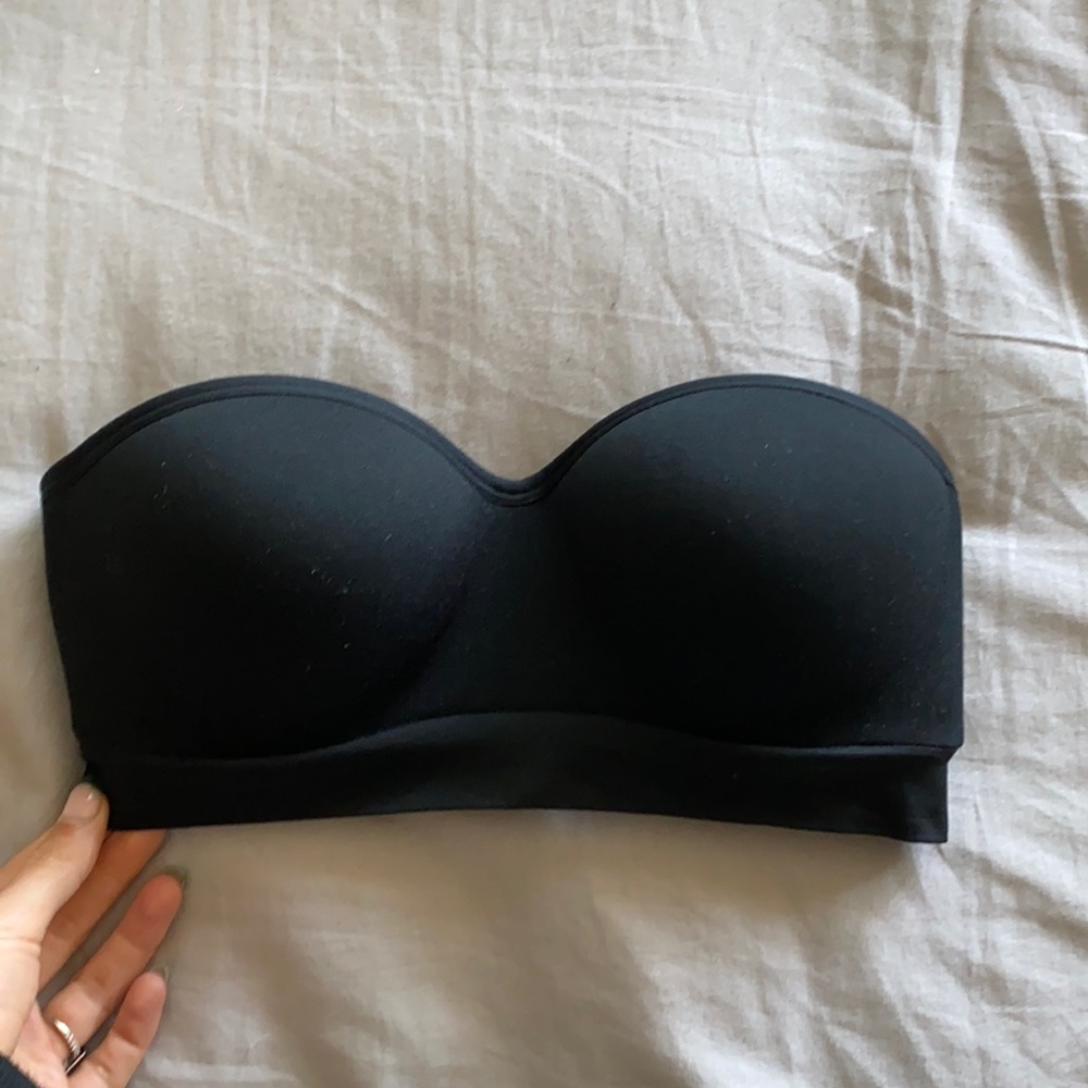 Strapless black bra size small